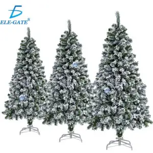 Árbol de Navidad Nevado con Base Metálica, 60, 150, 180 y 210 cm