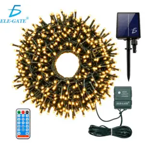 Serie De Luz Led Cálida Con Panel Solar Y Control Con Intensidad  Repelente Al Agua