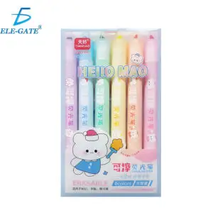 Set de 6 Plumones Mágicos Diseño Kawaii con Tonos Pasteles