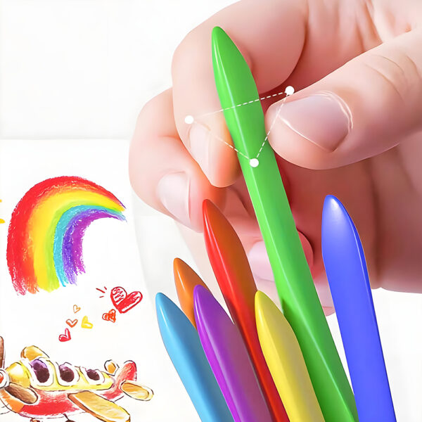 Paquete de 12 Crayolas Plásticas Triangulares - Image 2