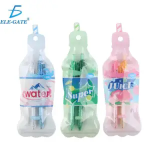 Set de 2 Plumas Retractiles con Diseños de Refrescos y Bebidas Kawaii