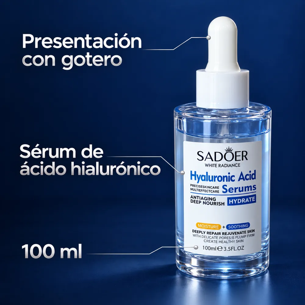 Sérum Facial de Acido Hialurónico, Para Pieles Sencibles100 ml - Imagen 4