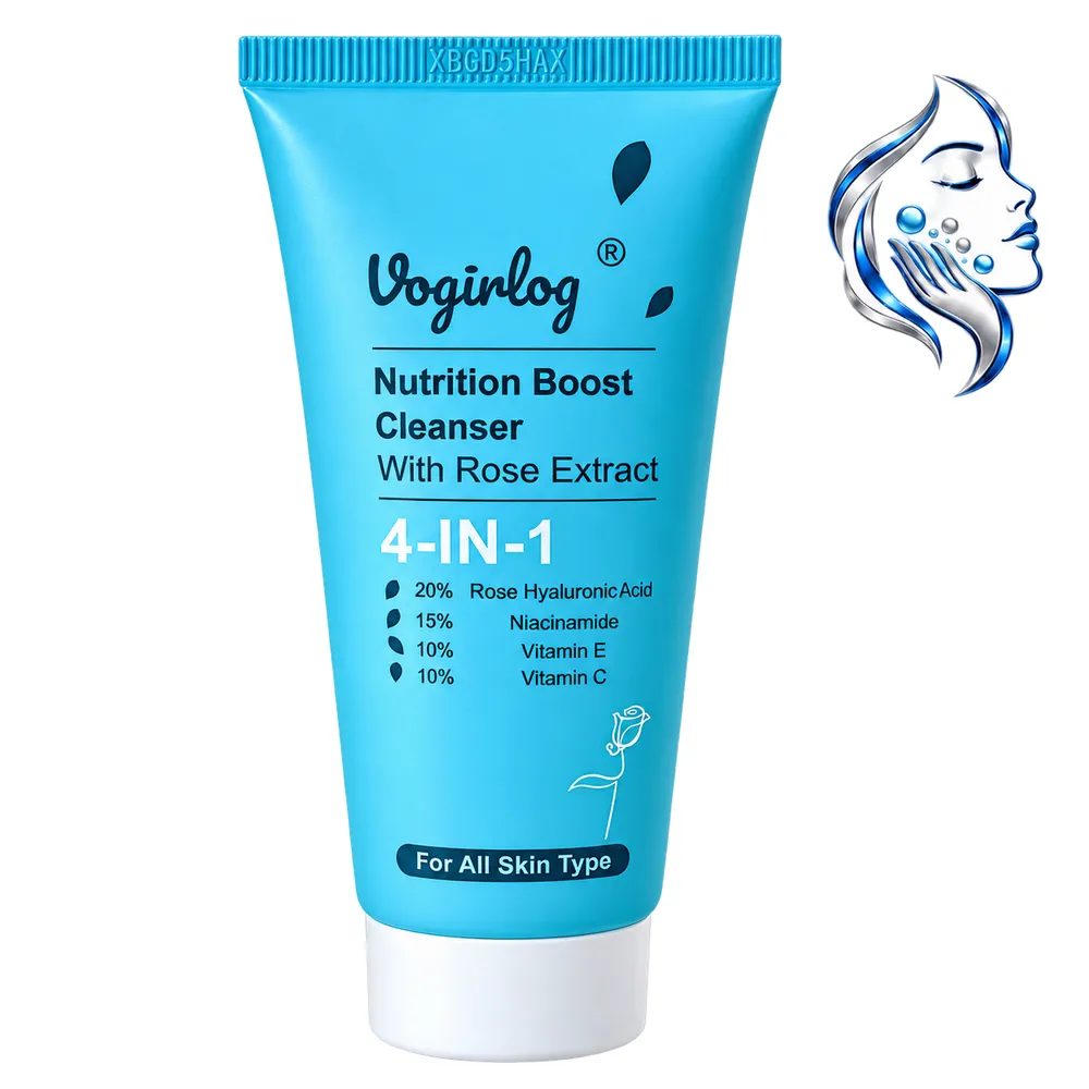 Limpiador Facial en Crema 4 en 1 con Extracto de Rosa