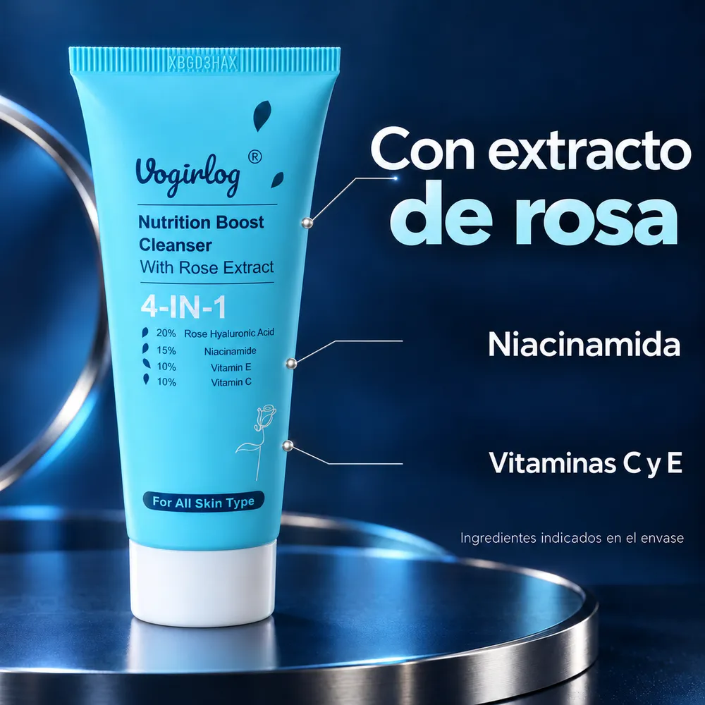 Limpiador Facial en Crema 4 en 1 con Extracto de Rosa - Imagen 4