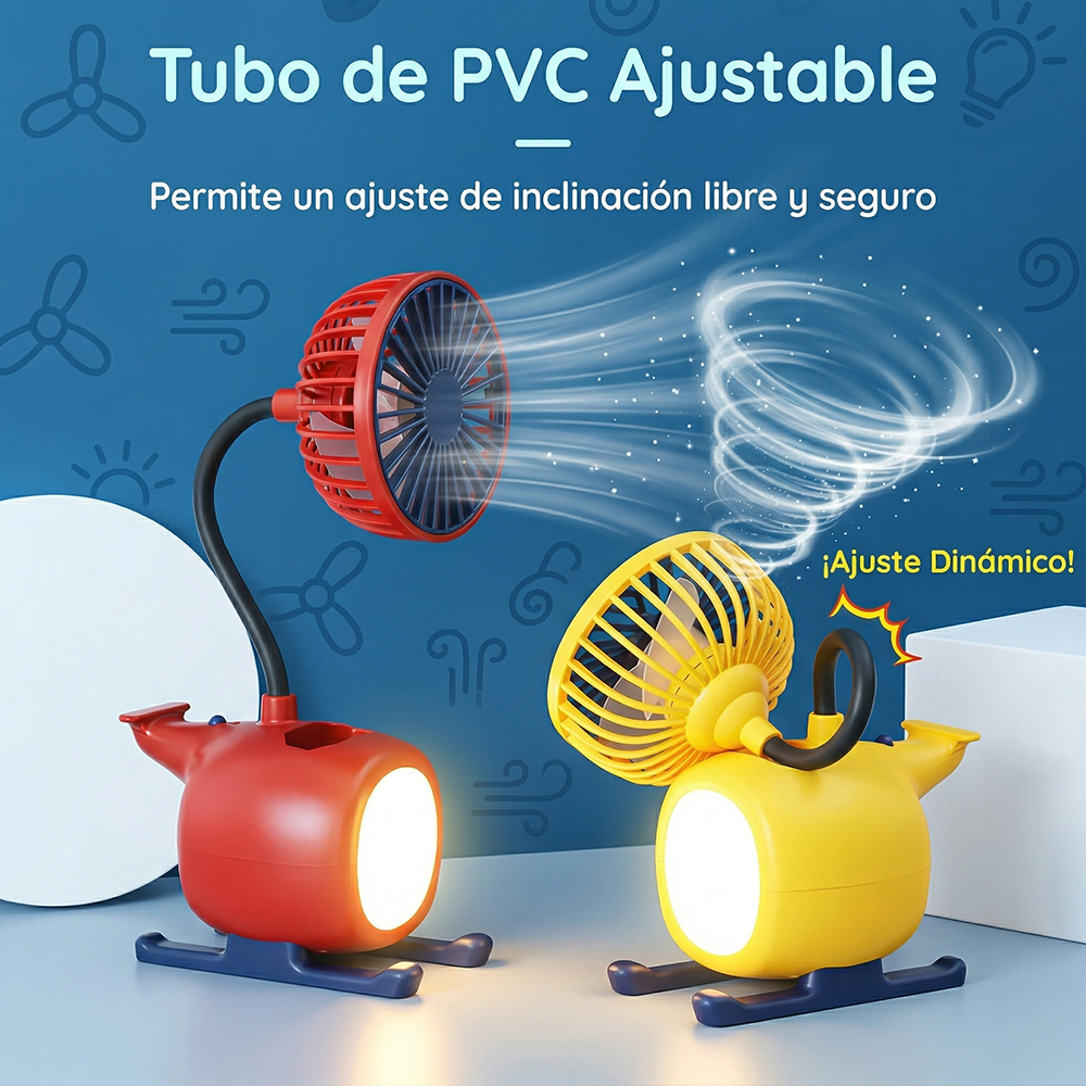 Lámpara Ventilador 2 en 1 Tipo Helicóptero con Organizador - Image 2