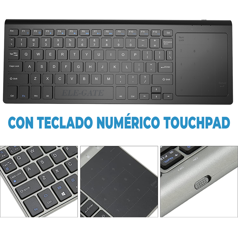 Teclado Inalámbrico Bluetooth con Touchpad numérico Integrado - Image 2