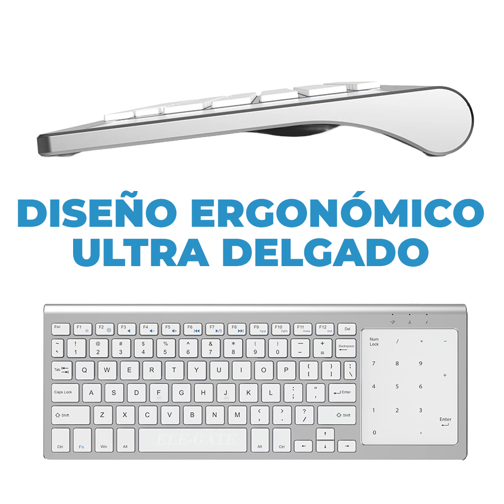 Teclado Inalámbrico Bluetooth con Touchpad numérico Integrado - Image 4