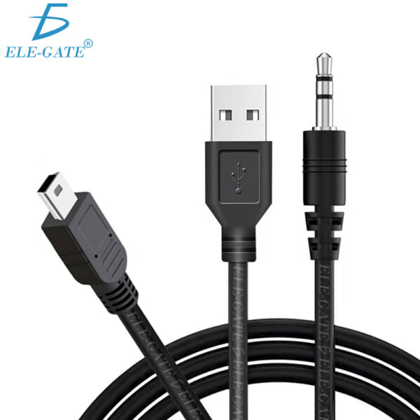 Cable Mini USB (V3) a USB y Jack 3.5mm de 1.5 metros de largó