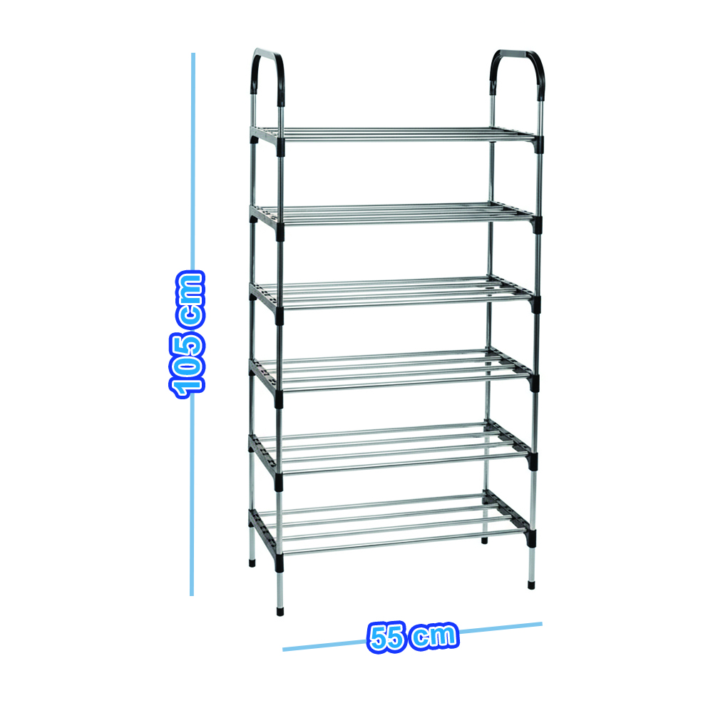 Zapatera Armable de 6 Niveles de Acero Inoxidable - Image 4