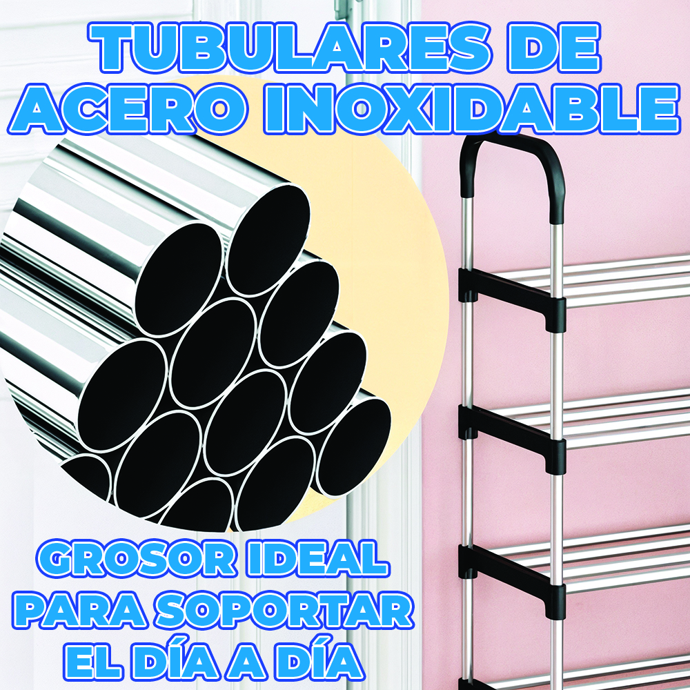 Zapatera Armable de 6 Niveles de Acero Inoxidable - Image 3