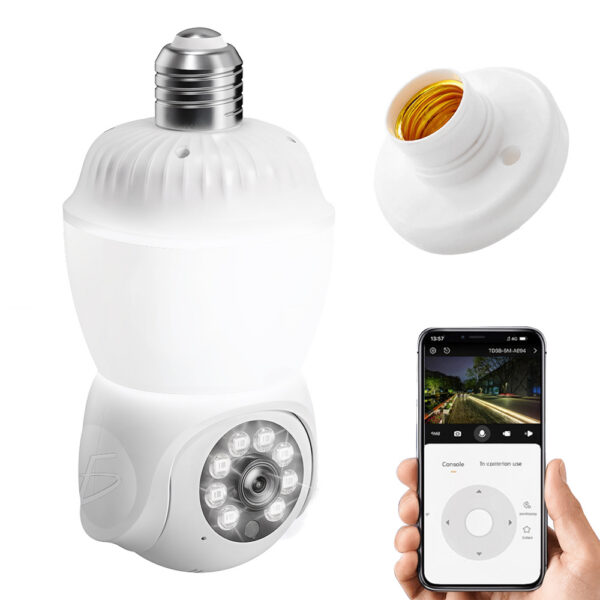 Foco LED Inteligente con Cámara Wifi 1080P HD 355° PTZ - Image 2