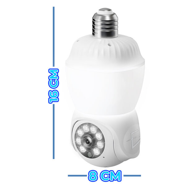 Foco LED Inteligente con Cámara Wifi 1080P HD 355° PTZ - Image 5