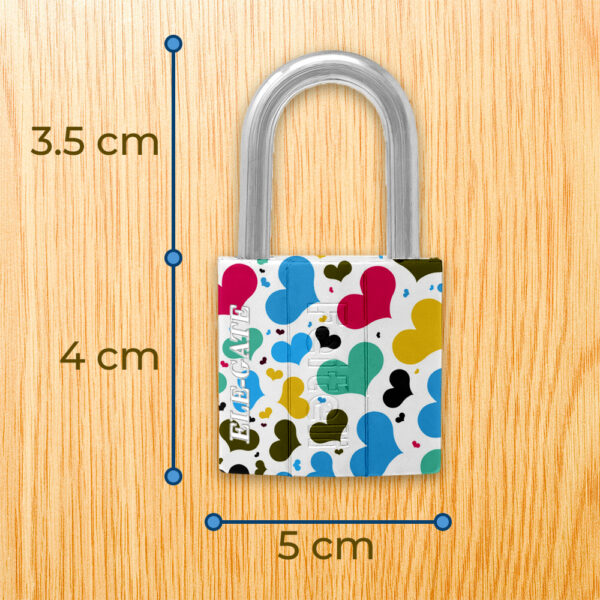 Candado de Hierro de 50mm Blanco con Estampado de Corazones - Image 4