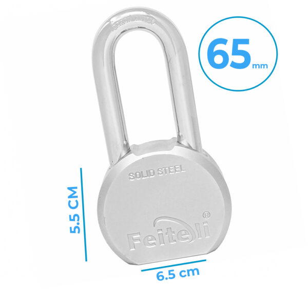 Candado de Seguridad de 65 mm en Aleación de Boro con Gancho Largó - Image 3