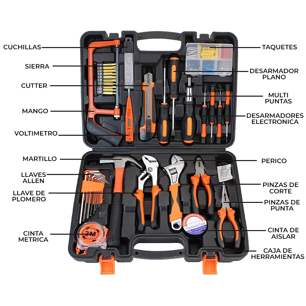 Set de Herramientas 100 Piezas con Estuche - Image 3
