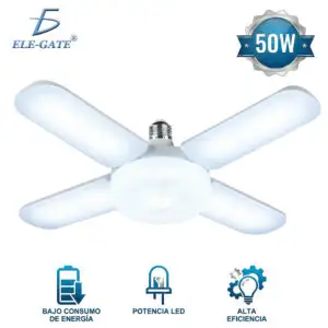 Lámpara LED 50W Tipo Flor con 4 Pétalos Luminosos – Luz Blanca Natural