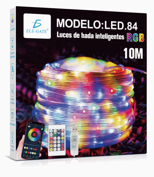 Cadena De Luces Led  RGB 10 Metros incluye Control y Bluetooth - Image 5