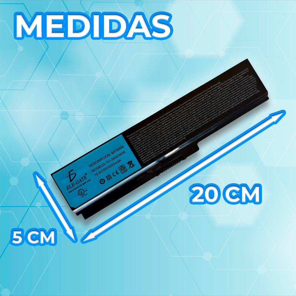 Batería para laptop Toshiba PA3536 (PA3536U-1BRS) — 10.8/11.1V, 6 celdas, Li-ion | Compatible con L350, L355, P200, P205, P300, X200, X205 - Image 3