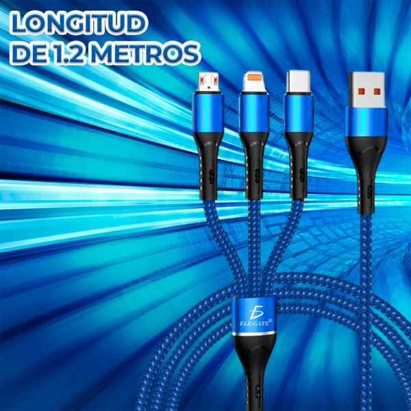 Cable USB 3.1  3 en 1 Alta Velocidad con Entradas Tipo C, lighting y V8 - Image 4