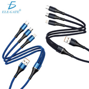 Cable USB 3.1  3 en 1 Alta Velocidad con Entradas Tipo C, lighting y V8