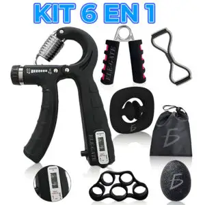 Kit Fortalecedor de Agarre 6 en 1 con Contador Ajustable