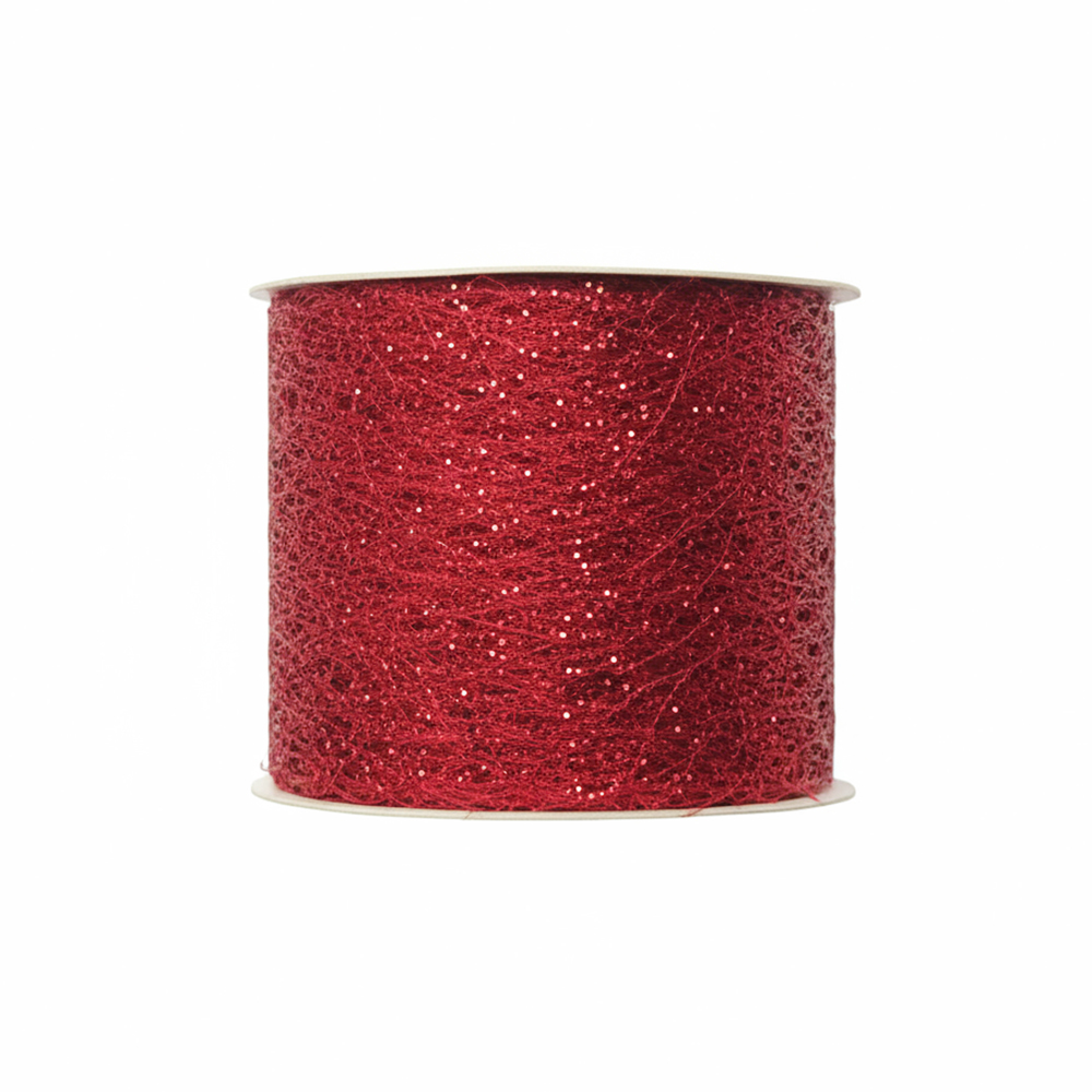 Listón Brilloso de Tela 10 Metros con Estrellas – Dorado, Plateado y Rojo - Image 3