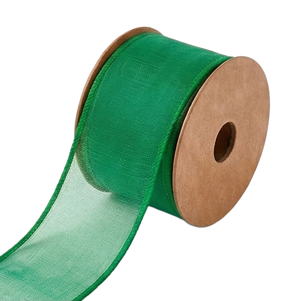 Listón Transparente de Tela Brilloso 10 Metros con Patrones Festivos – Rojo, Plateado, Verde y Dorado - Image 2