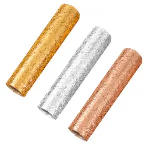 Rollo De Papel Decorativo Metálico 2.7 Metros Con Textura – Plateado, Dorado Y Cobre 28cm Ancho