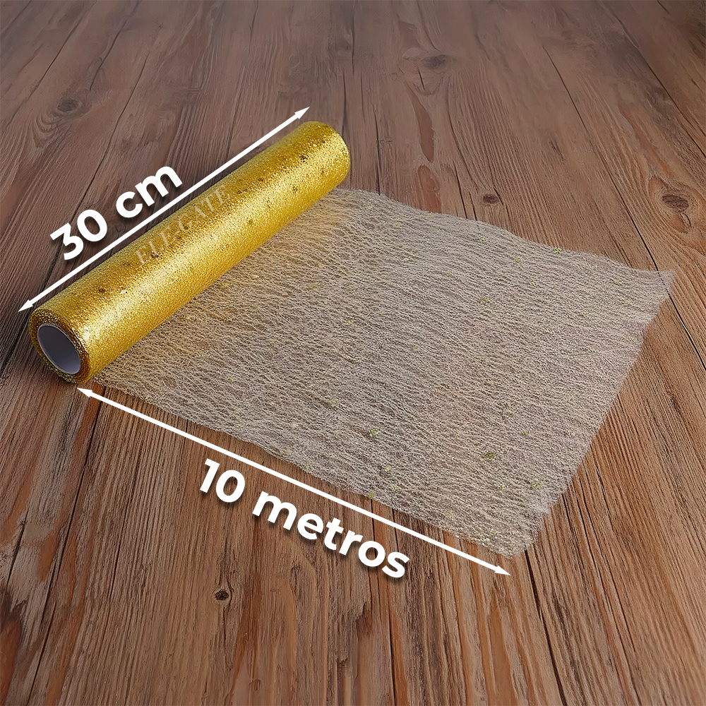 Rollo de Camino de Mesa Decorativo Texturizado con Estrellas 10 Metros - Image 4