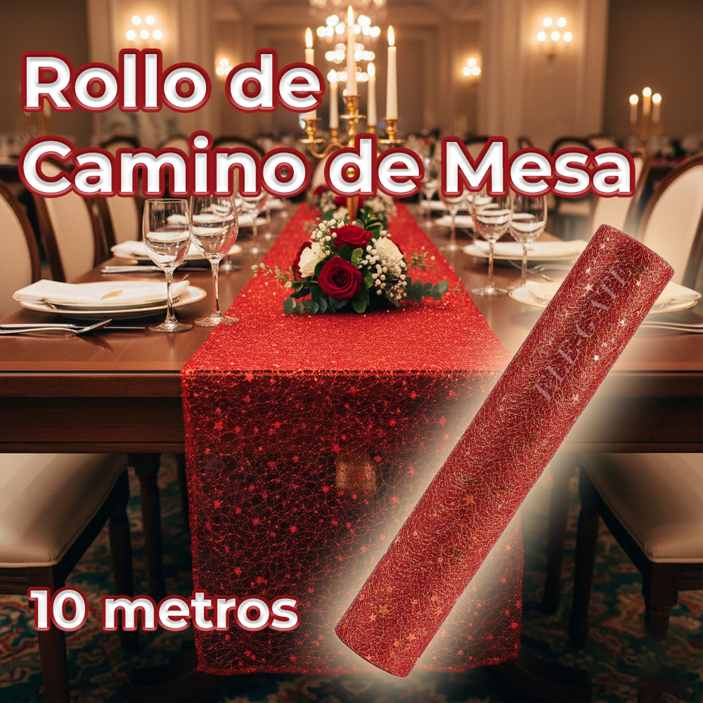 Rollo de Camino de Mesa Decorativo Texturizado con Estrellas 10 Metros - Image 2