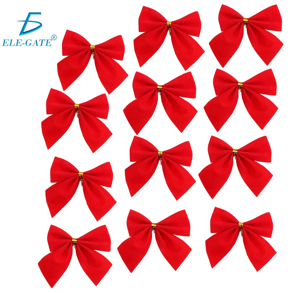 Paquete de 12 Moños de Navidad con Acabado Metálico – Rojo, Plata y Dorado - Image 4