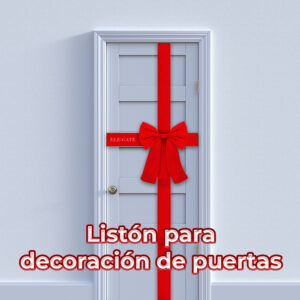 Lazo de Cinta Navideño Rojo para Puerta de Clóset, Árbol y Decoración del Hogar