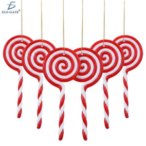 Paquete de 6 Adornos Navideños en Forma de Caramelo