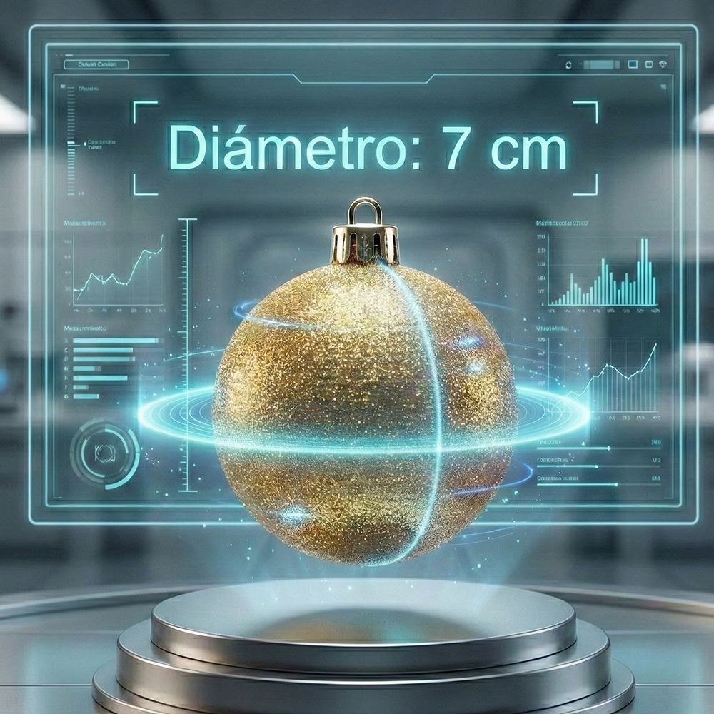 Set de 6 Esferas Navideñas Plasticas con acabado Metálicas de 7 cm - Image 3