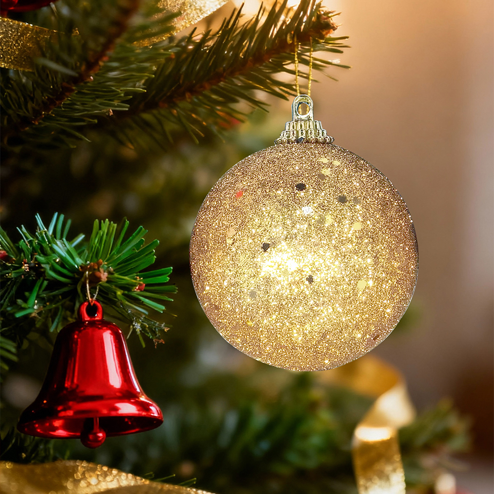 Set de 6 Esferas Navideñas Plasticas con acabado Metálicas de 7 cm - Image 2