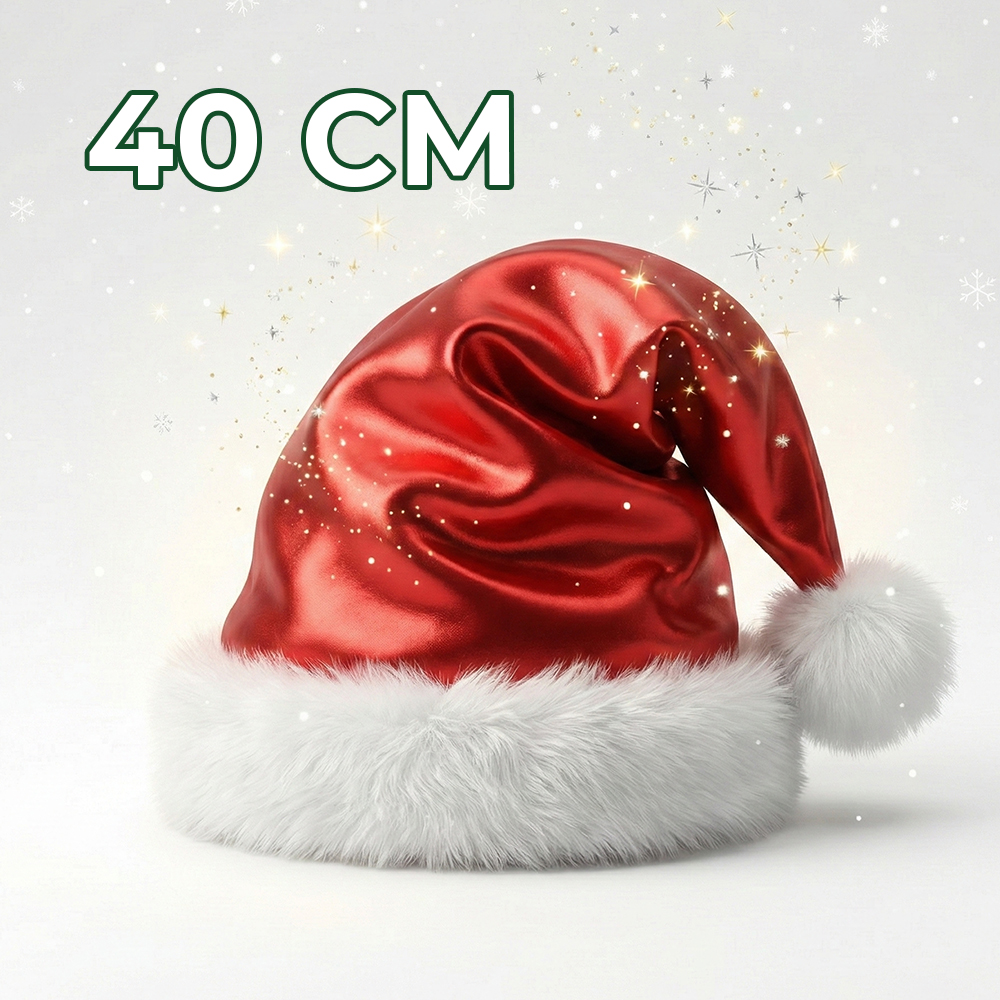 Gorro Navideño Santa Claus de 40 cm con Acabado Satinado - Image 4