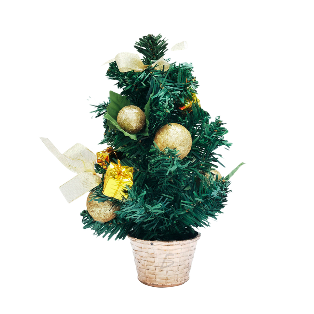 Mini Árbol de Navidad 30 cm con Maceta, Moños y Esferas Decorativas - Image 5