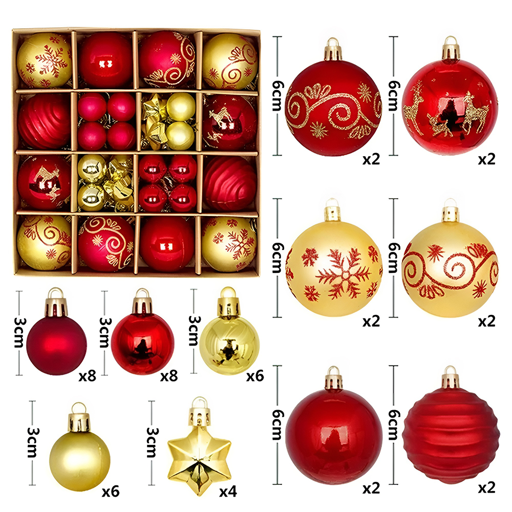 Set de 44 Esferas Navideñas Plásticas Tipo Cristal - Image 4