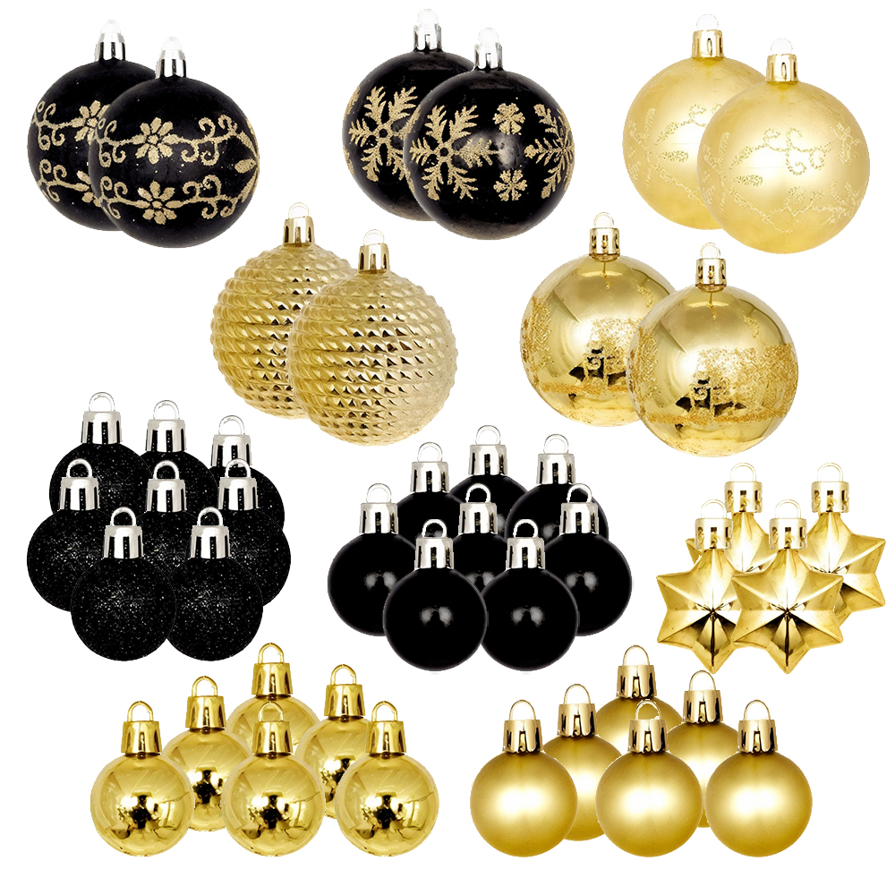 Set de 44 Esferas Navideñas Plásticas Tipo Cristal con Acabados Artesanales - Image 2