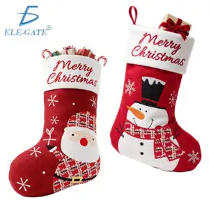 Calcetín de Navidad con Diseño de Muñeco de Nieve – 38 cm
