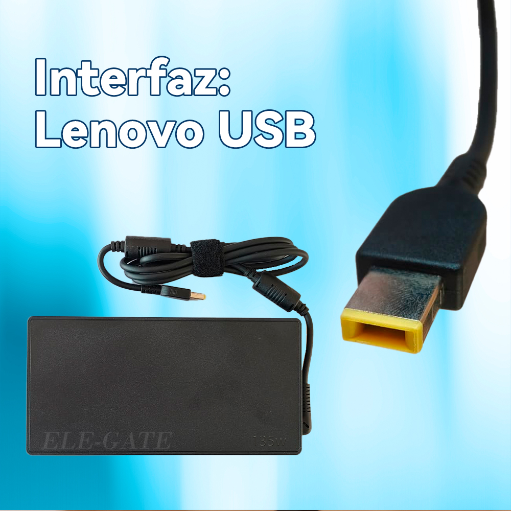Cargador Compatible Laptop Lenovo 135W – Punta USB Amarilla - Image 3