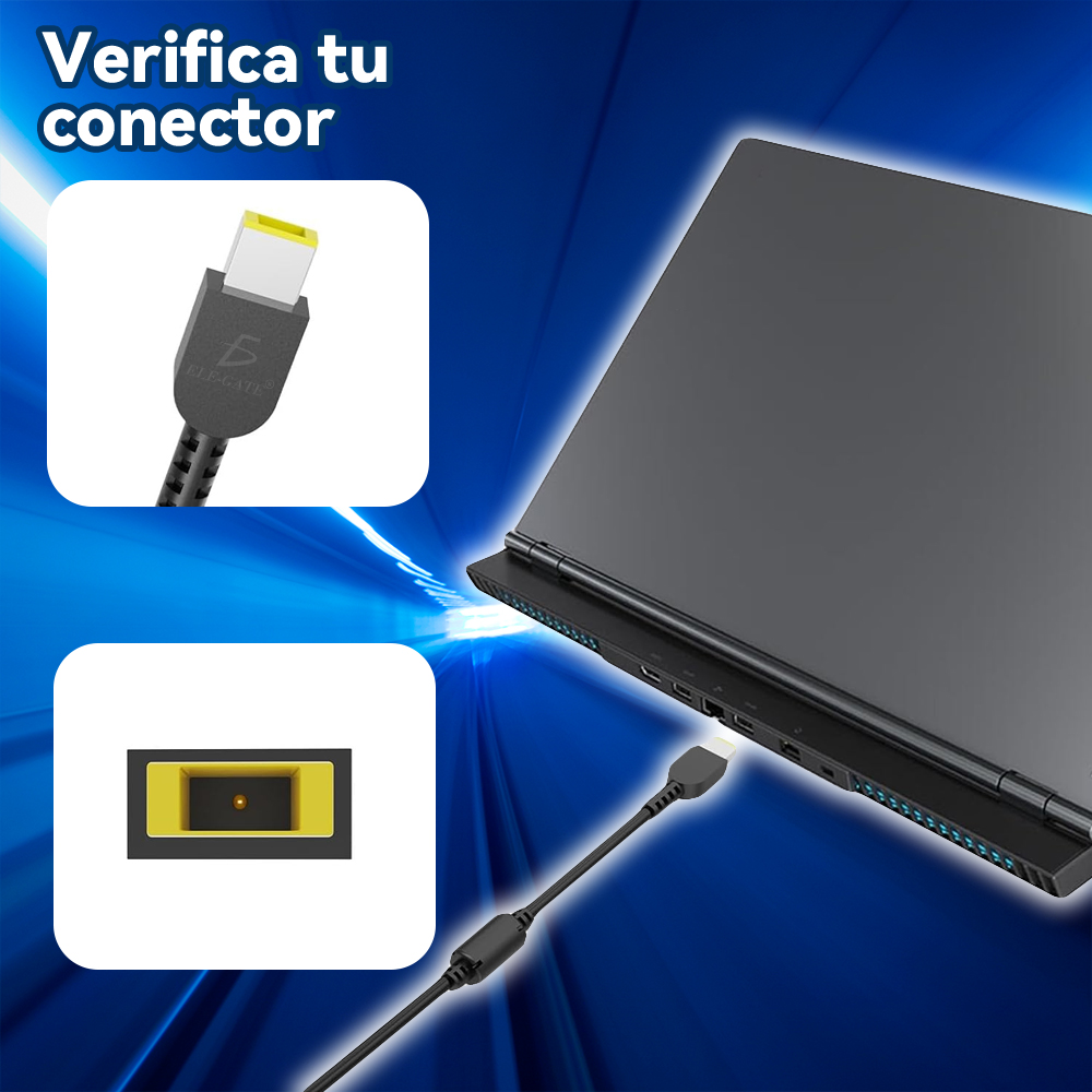 Cargador Compatible Laptop Lenovo 135W – Punta USB Amarilla - Image 2
