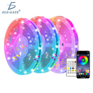 Luces LED Bluetooth RGB, Tira LED Inteligente con Sincronización de Música, Control Remoto IR 44 Teclas + App