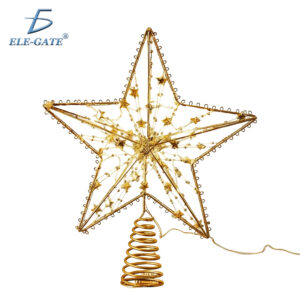 Punta de Árbol en Forma de Estrella con Luces LED Cálidas