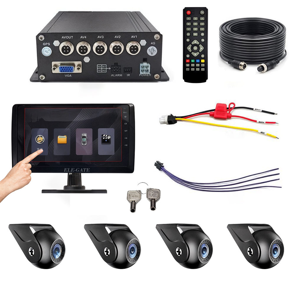 Kit de 4 Cámaras de Seguridad Vehicular con Monitor y Caja Negra - Image 2