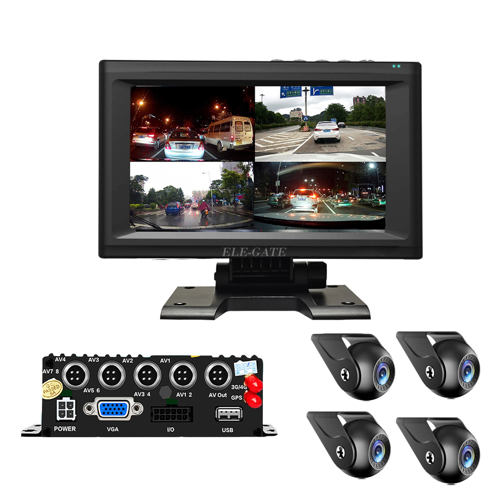 Kit de 4 Cámaras de Seguridad Vehicular con Monitor y Caja Negra - Image 3