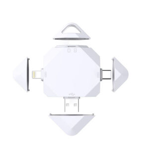 Lector de Tarjetas SD y Micro SD 4 en 1 Cuadrado – USB / USB-C / Lightning