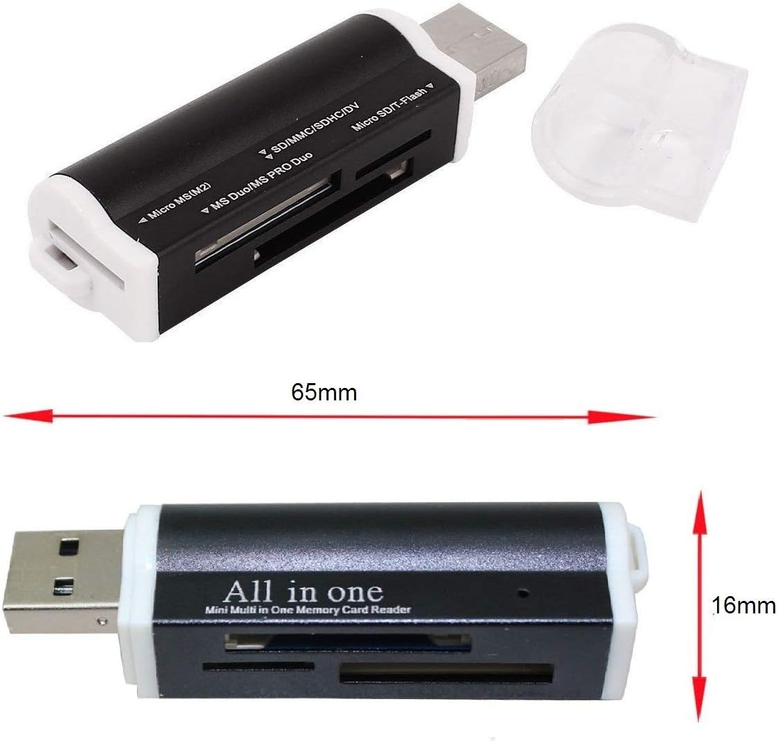 Lector de Tarjetas Multifunción USB 2.0 All In One – Carcasa de Aluminio con Diseño de Encendedor - Image 4