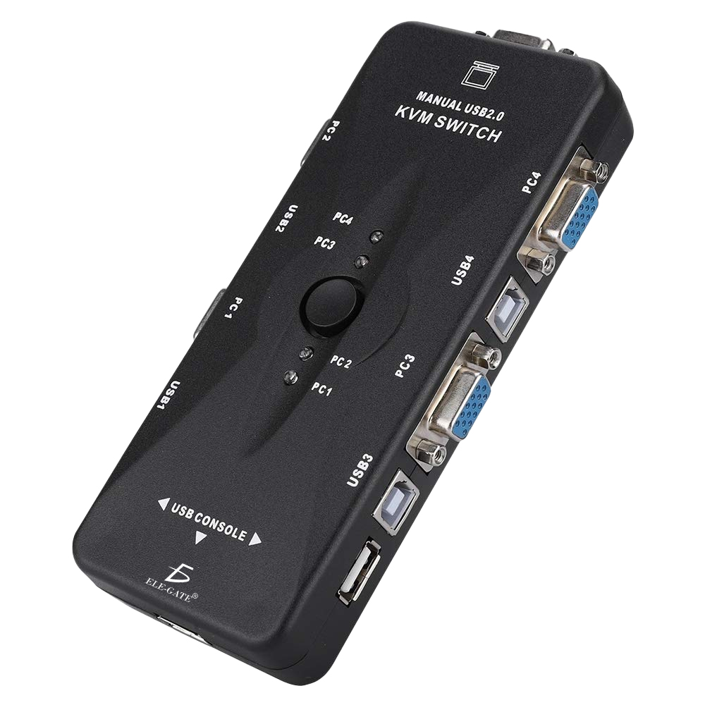 Switch KVM de 4 Puertos USB VGA – Controla 4 PCs con un Solo Monitor, Teclado y Ratón | Resolución 1920×1440 - Image 3