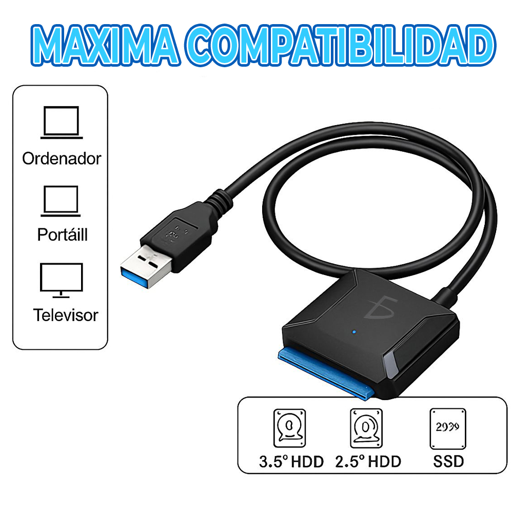 Adaptador SATA a USB 3.0 – Compatible con HDD/SSD 2.5” - Image 3